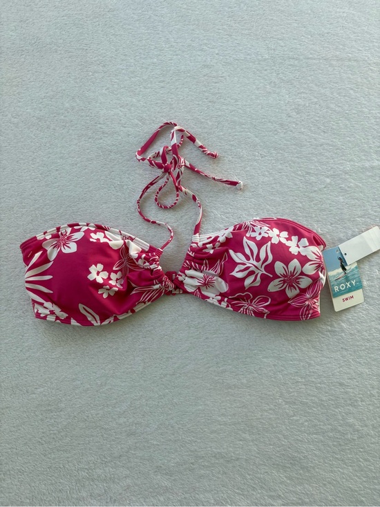 Roxy Other - Y2K NWT Roxy Pink Floral Bandeau Bikini Top